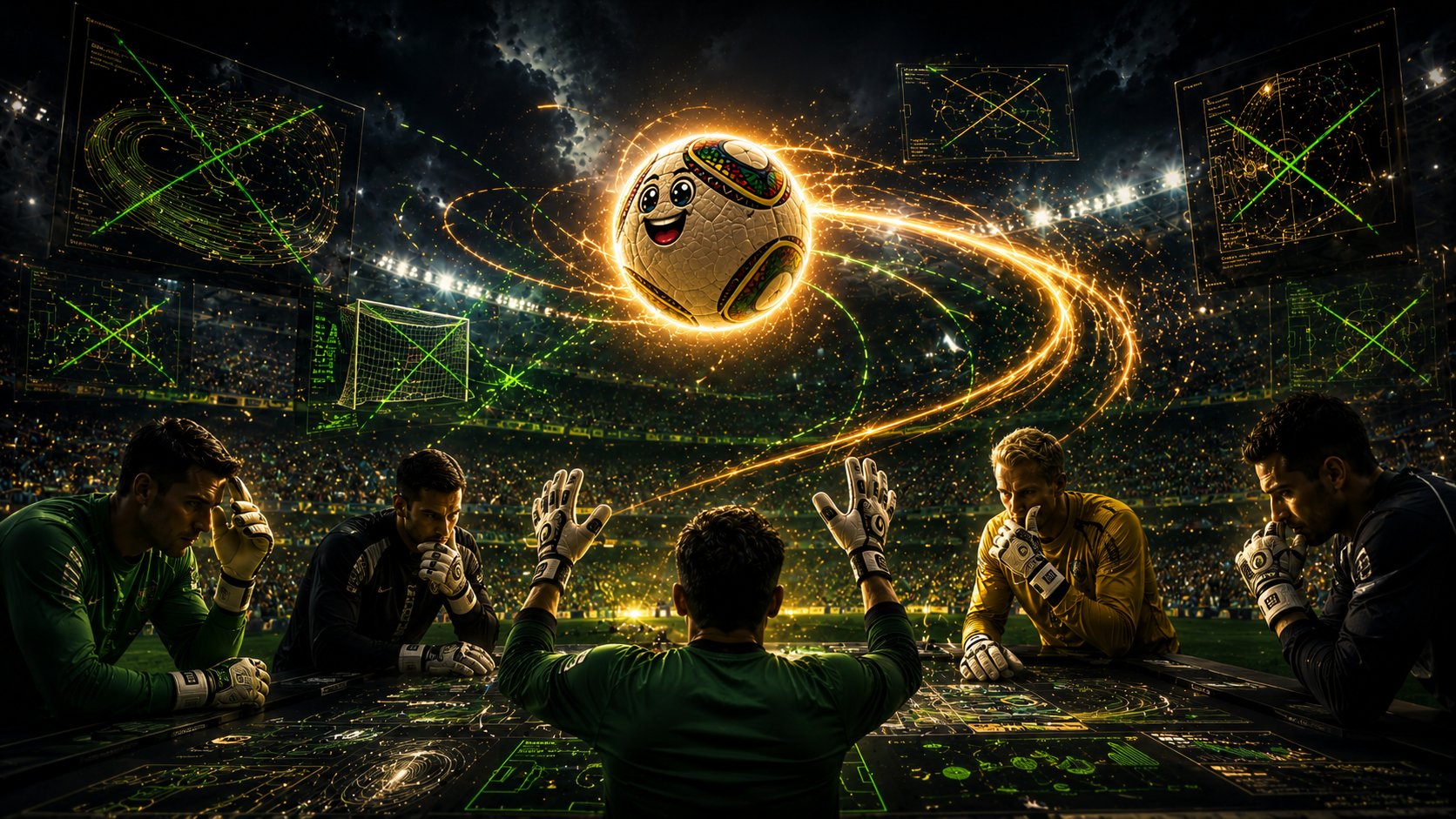 Goalkeepers and analysts studying the ball's flight data